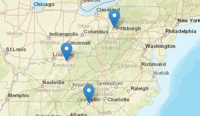 Pittsburgh, Lexington, and Greenville (Favorite Cities)