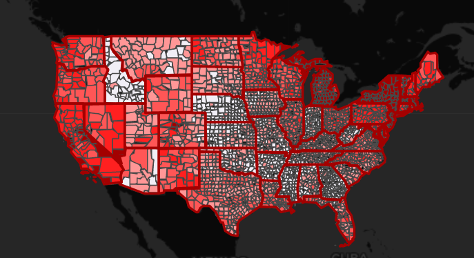 U.S job loss by County during Covid-19 outbreak